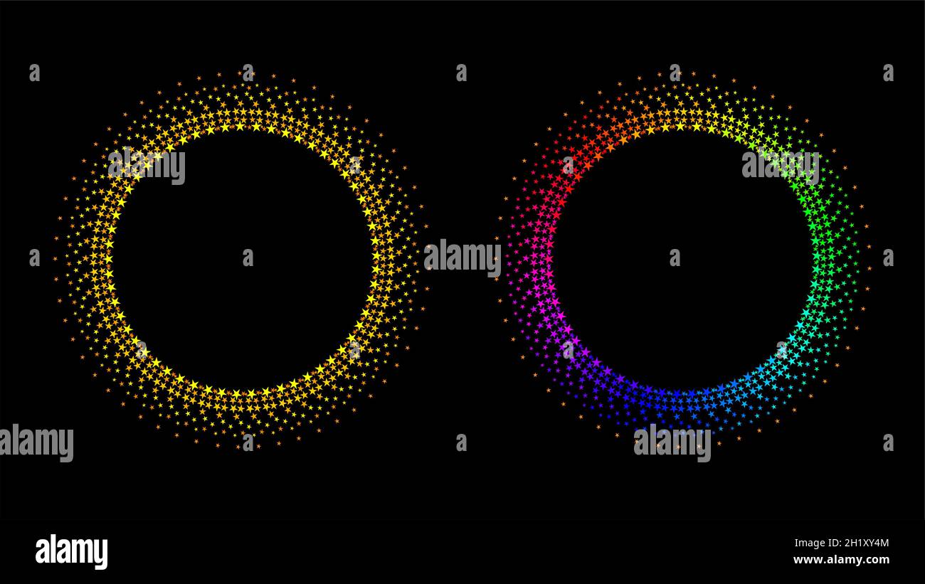 Round frames set, collection. Ring shape, circle made of long drops ...