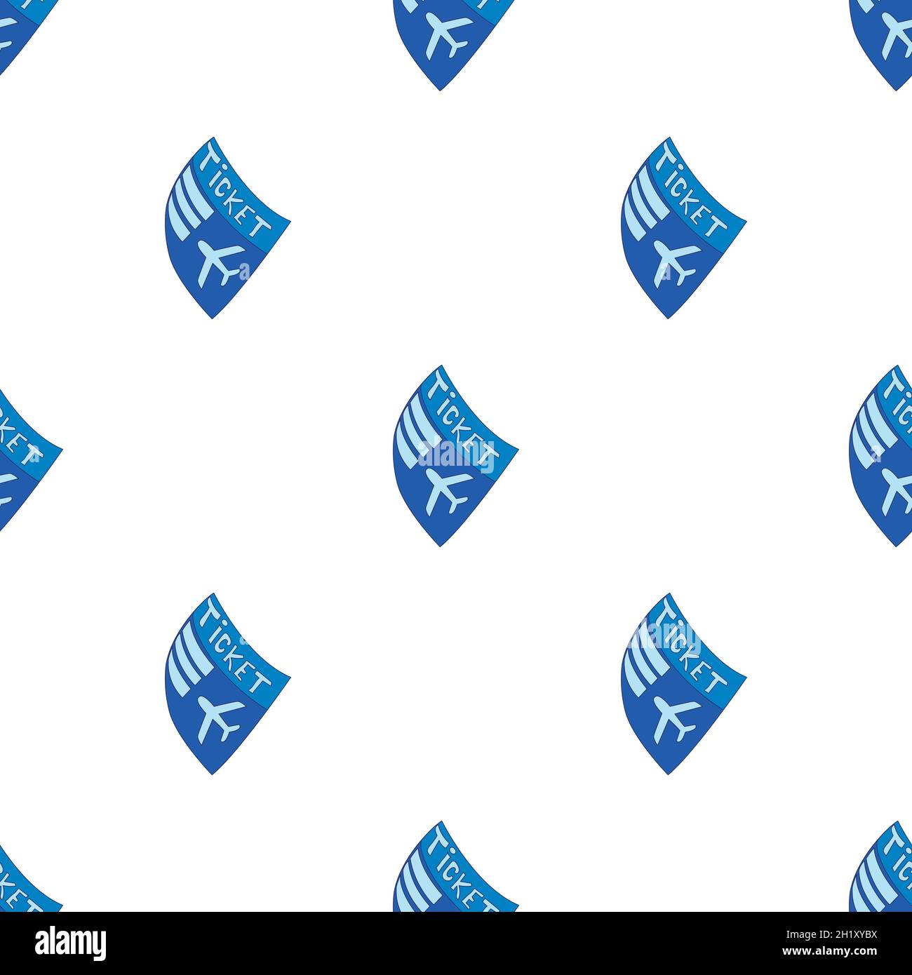 Blue plane ticket pattern seamless background texture repeat wallpaper geometric vector Stock Vector