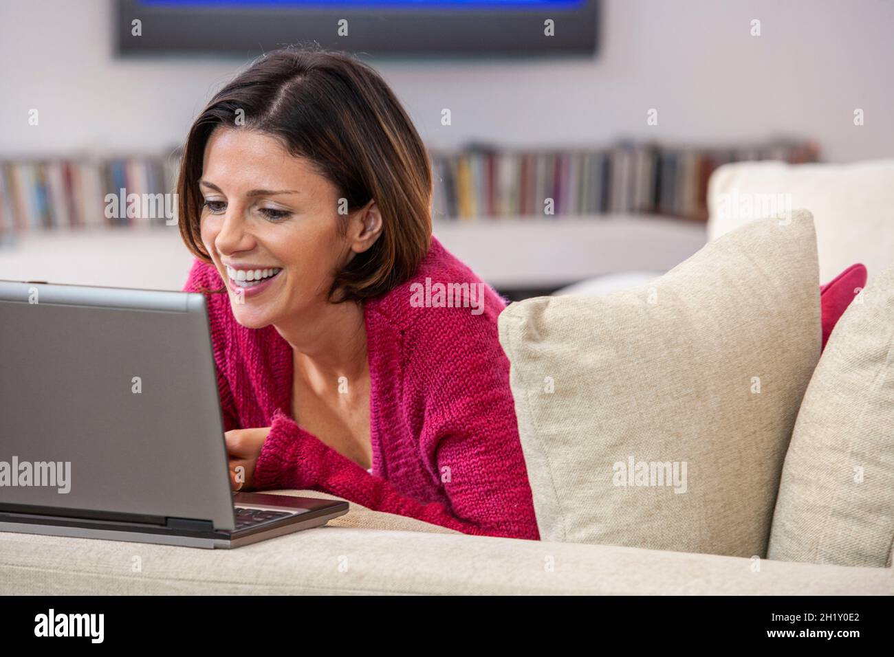 Woman working from home Stock Photo
