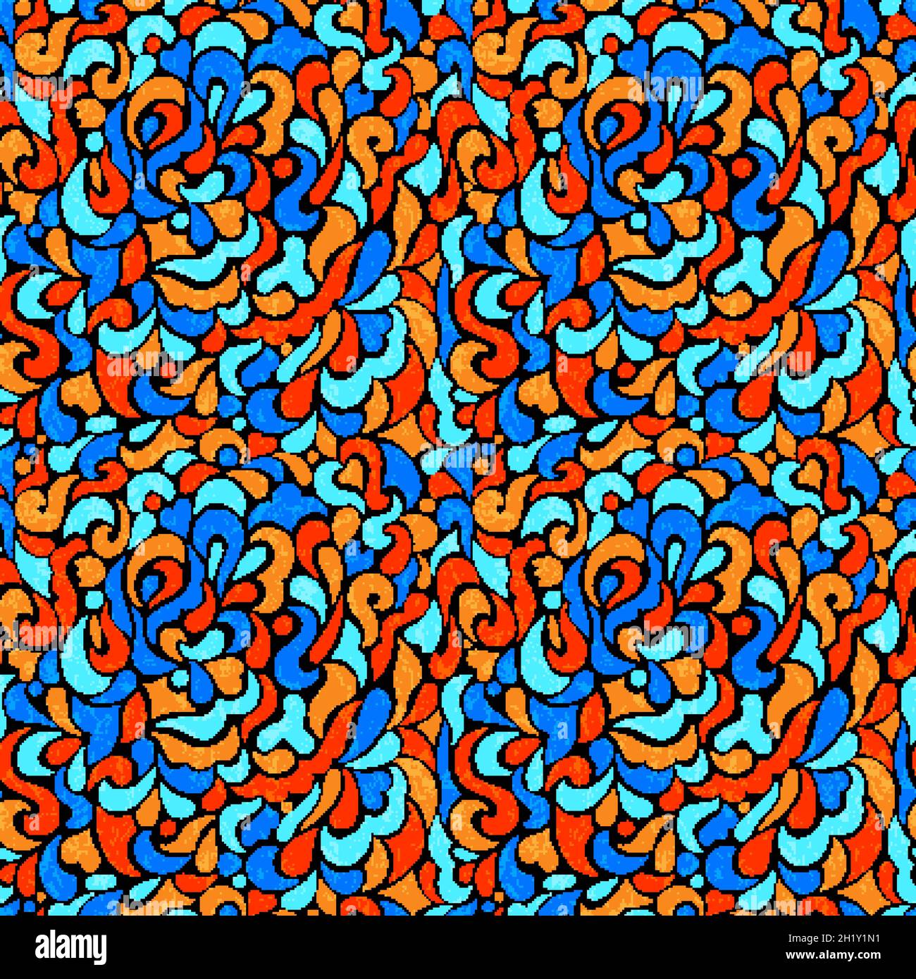 Bright wave seamless doodle pattern, vector illustration Stock Vector ...
