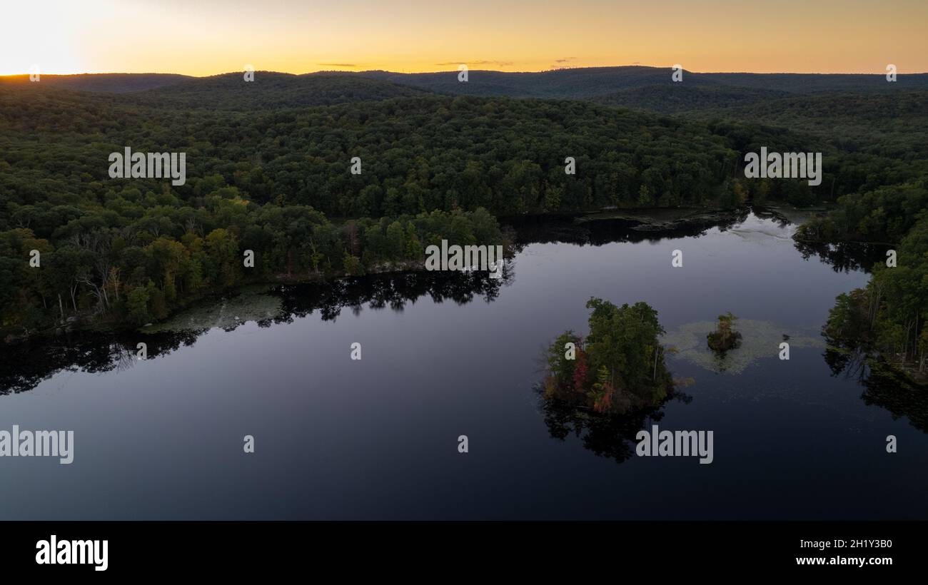 Lake under the sky in Tuxedo, New York Stock Photo Alamy