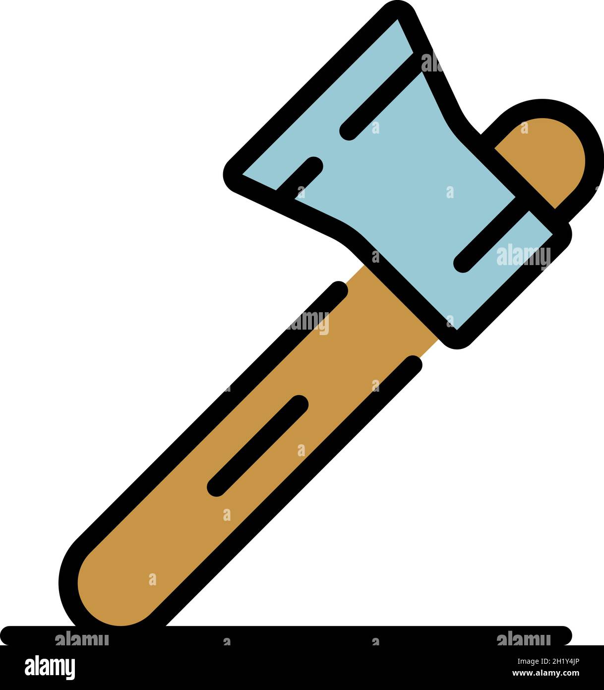 Axe icon. Outline axe vector icon color flat isolated Stock Vector