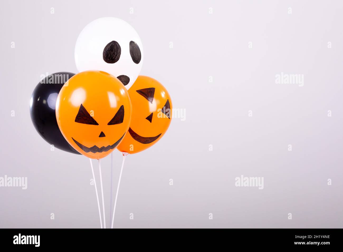 Orange Balloon with Drawing of Scared Face on Background. Halloween Party  Stock Photo - Image of creepy, hallows: 159897350