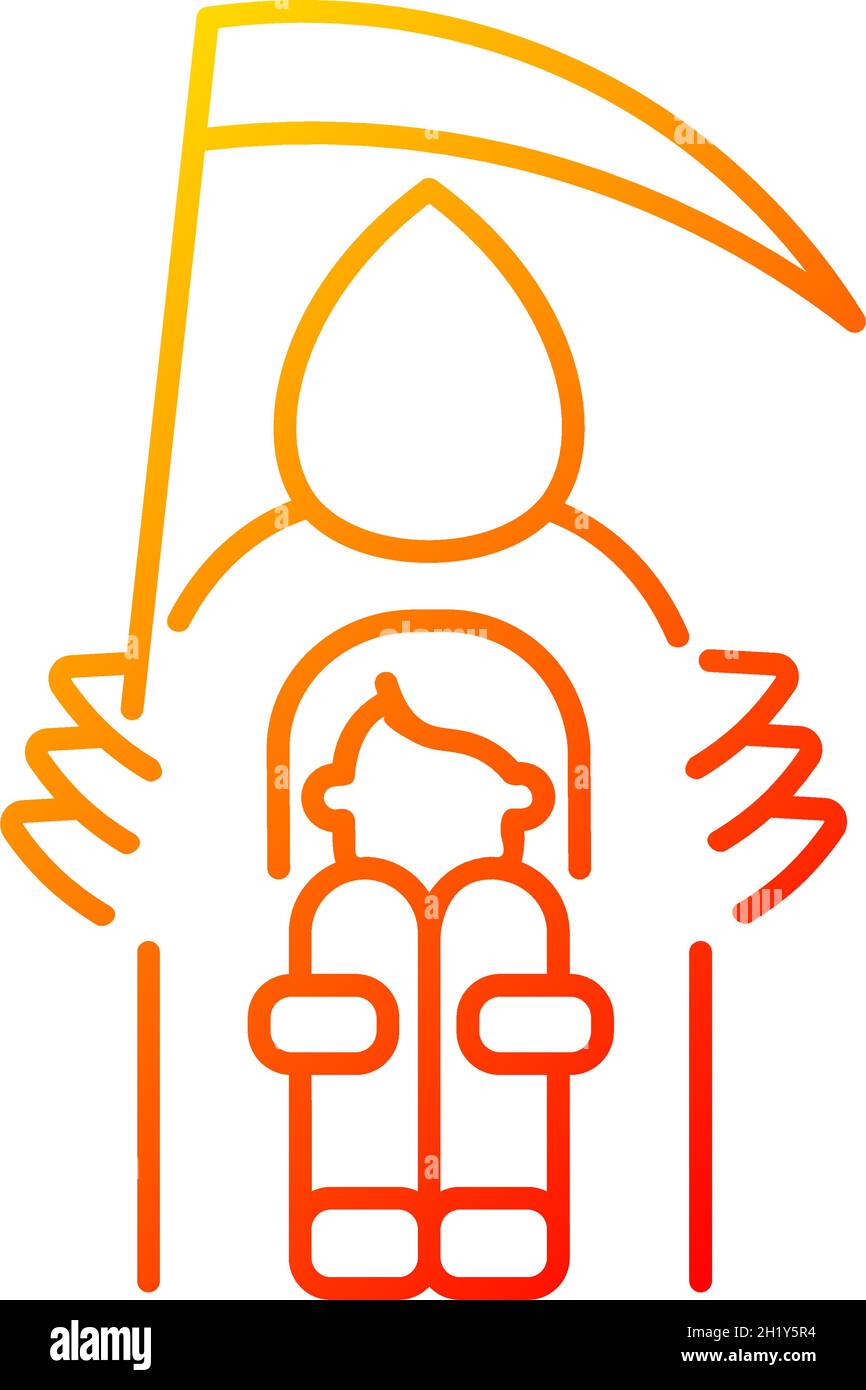 Fear of death gradient linear vector icon Stock Vector