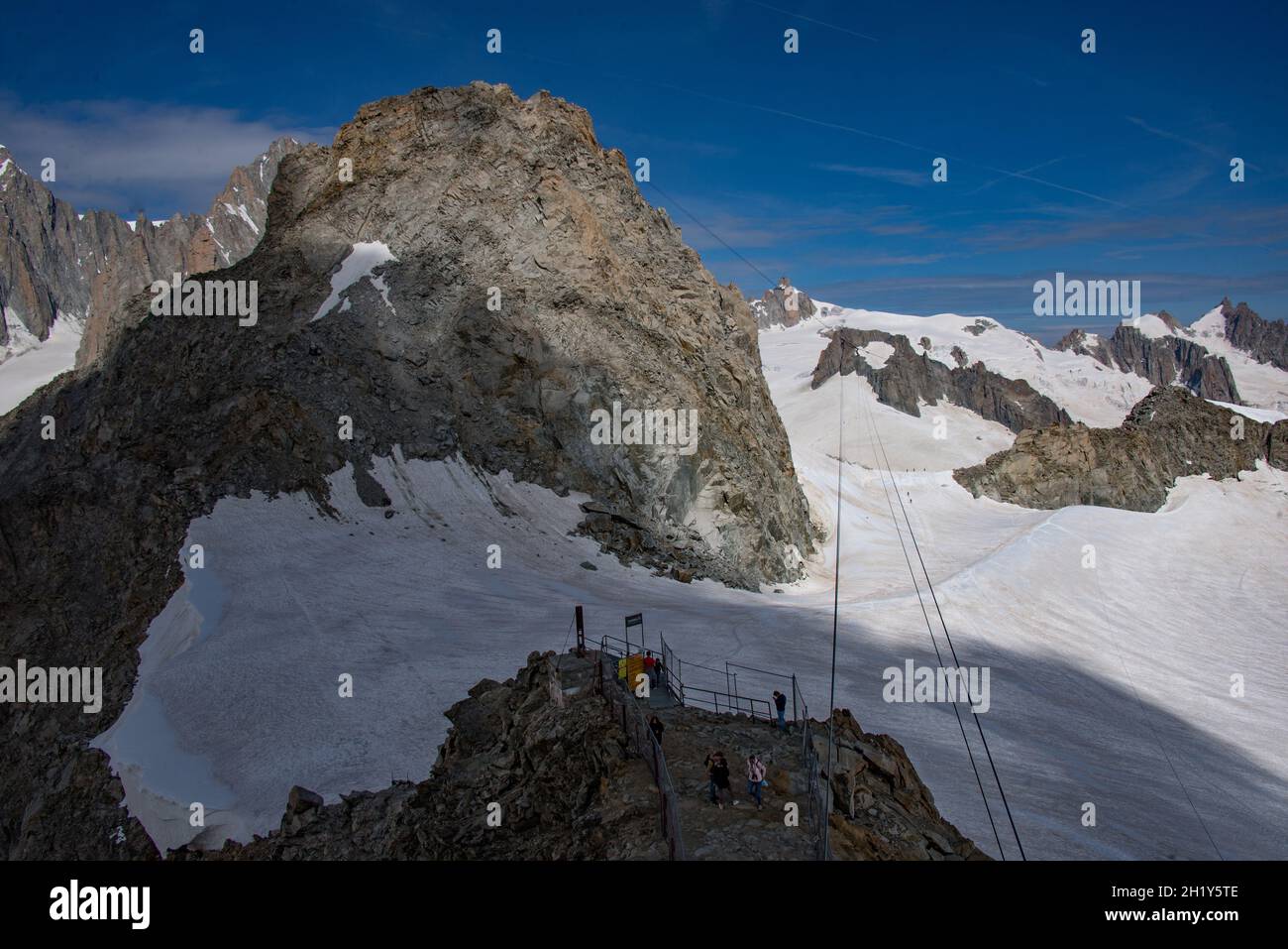 Europe, Italy, Aosta Valley, Courmayeur, Skyway Monte Bianco, Pointe Helbronner Stock Photo
