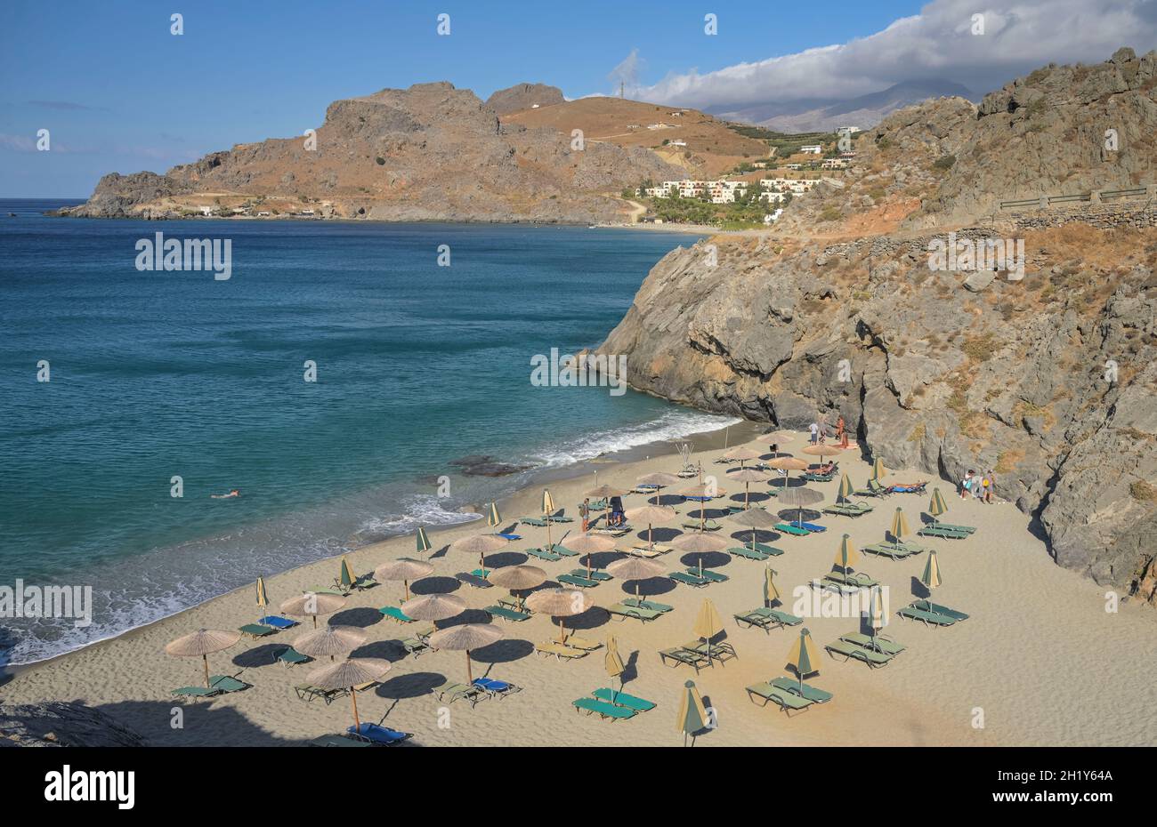 Sandstrand Mikro Ammoudi Beach, Südküste, Kreta, Griechenland Stock Photo