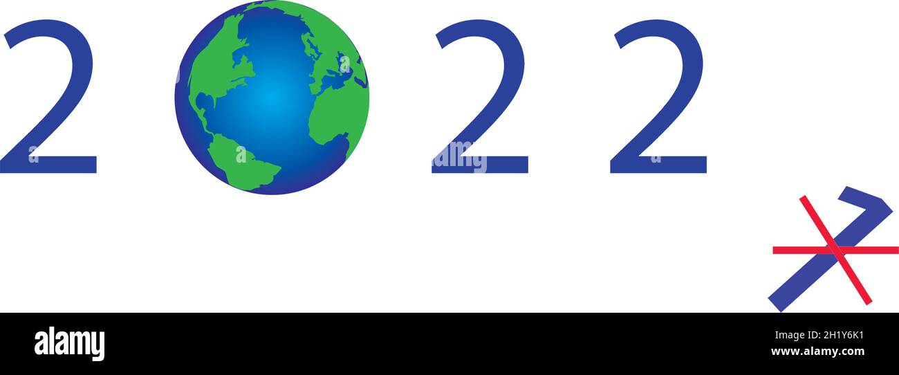 2021 changing to 2022 on the globe Stock Vector