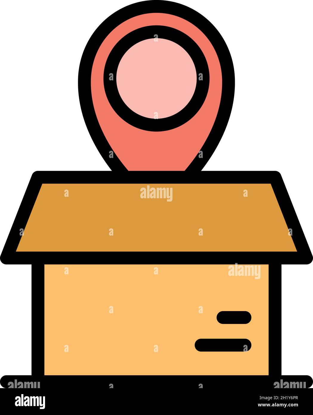 Box relocation icon. Outline box relocation vector icon color flat ...