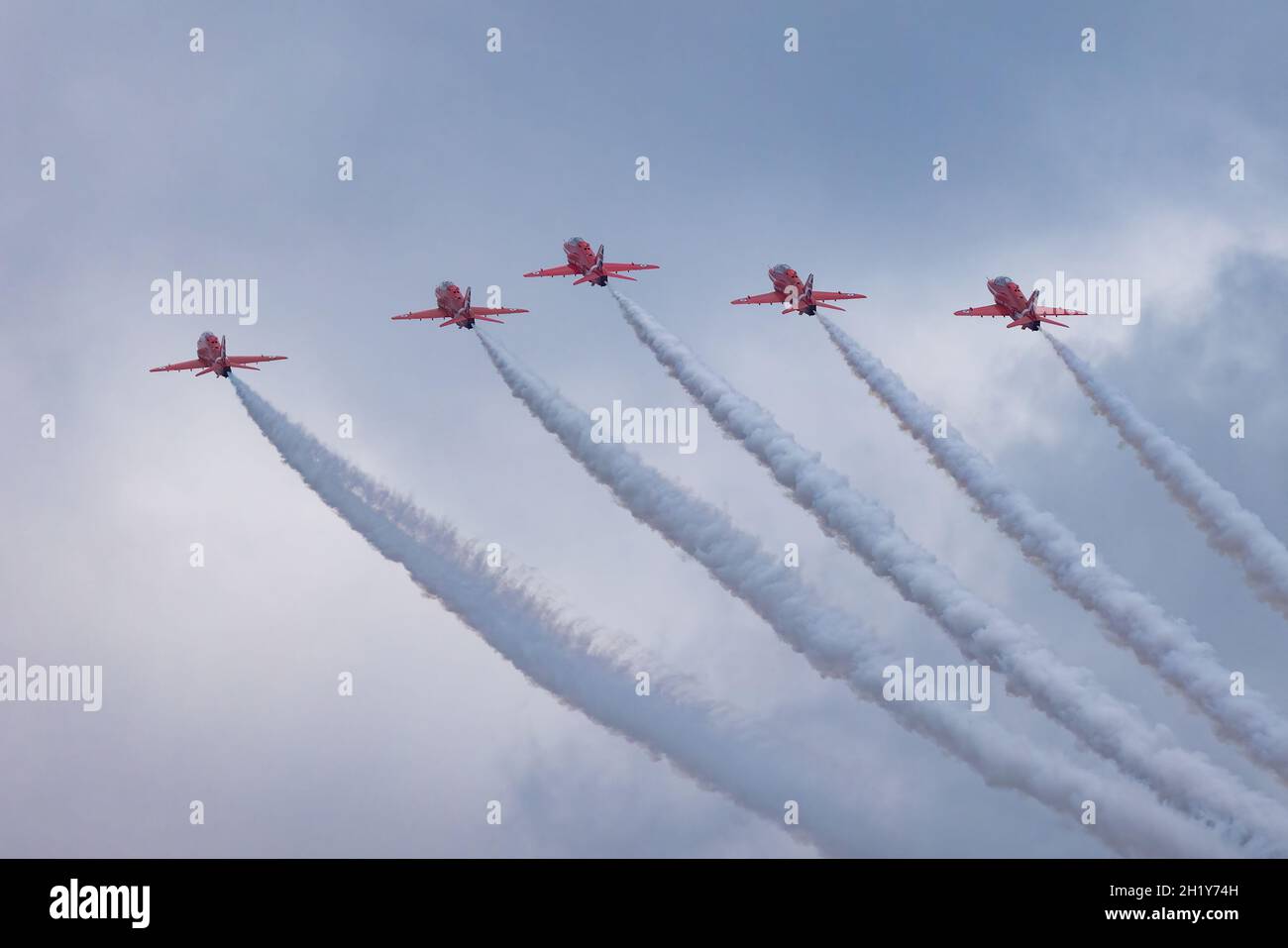 Red Arrows display team in action Stock Photo Alamy