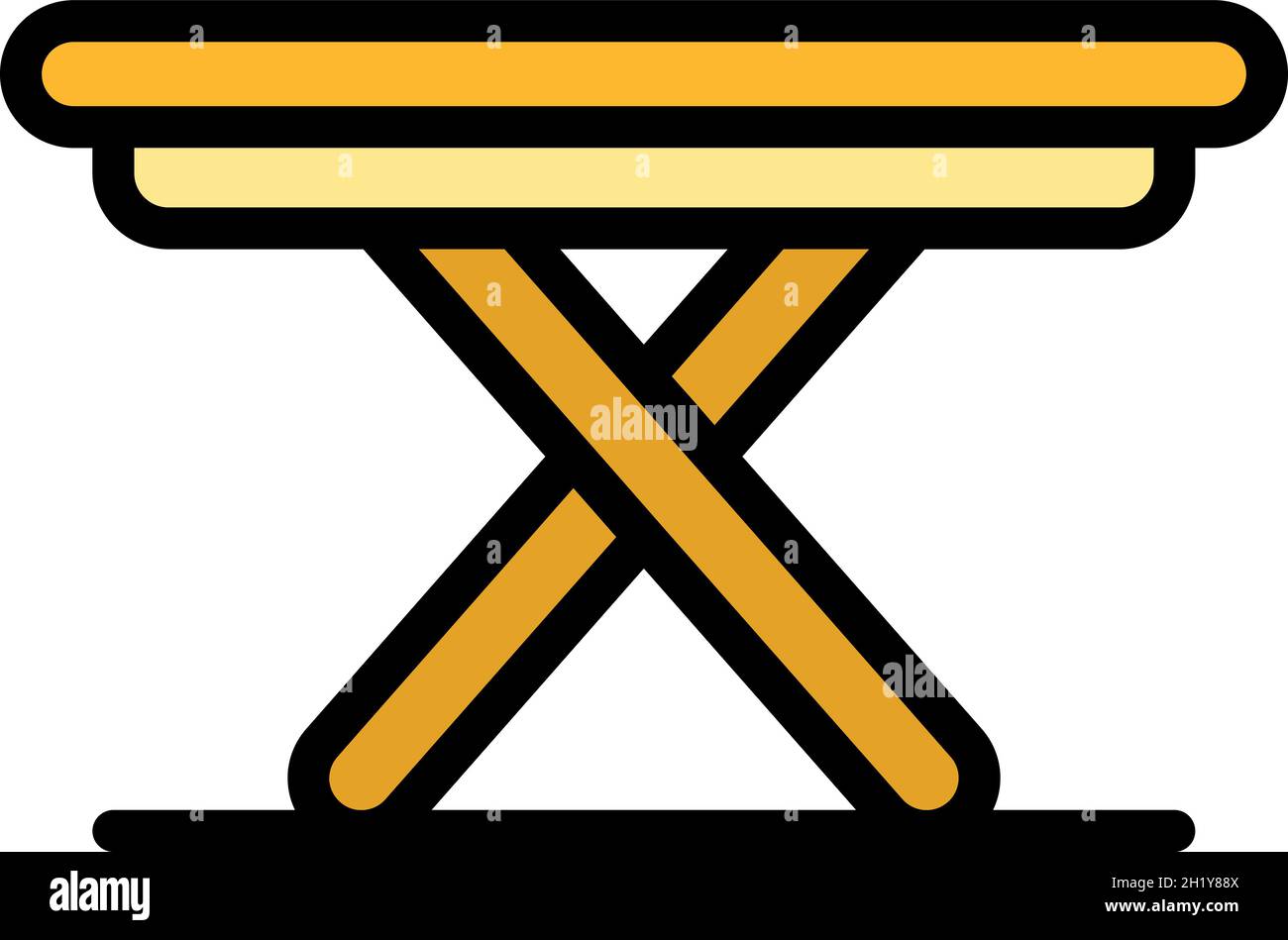 Folding table icon. Outline folding table vector icon color flat ...