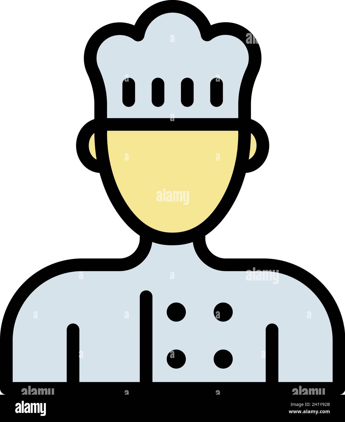 Cooking chef icon. Outline cooking chef vector icon color flat isolated ...