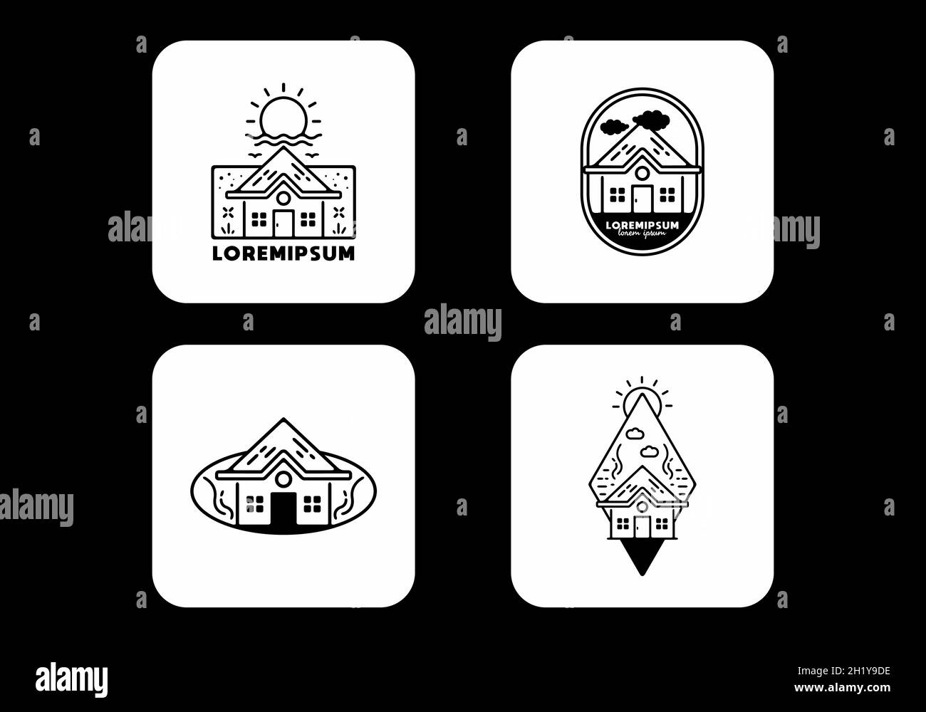 Line art illustration of simple house design Stock Vector Image & Art ...