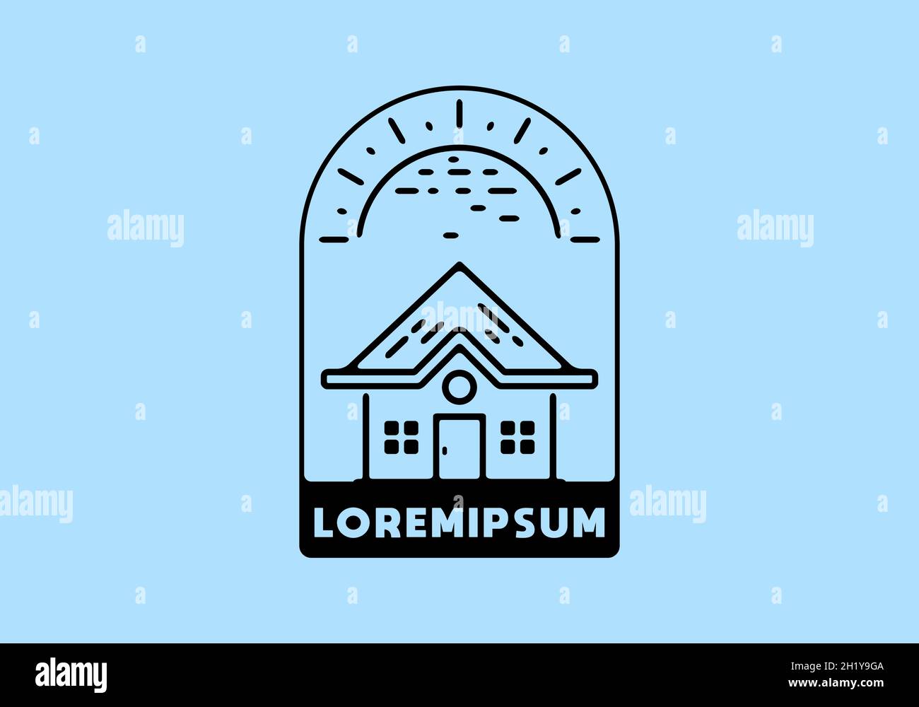 Line art illustration of simple house design Stock Vector Image & Art ...