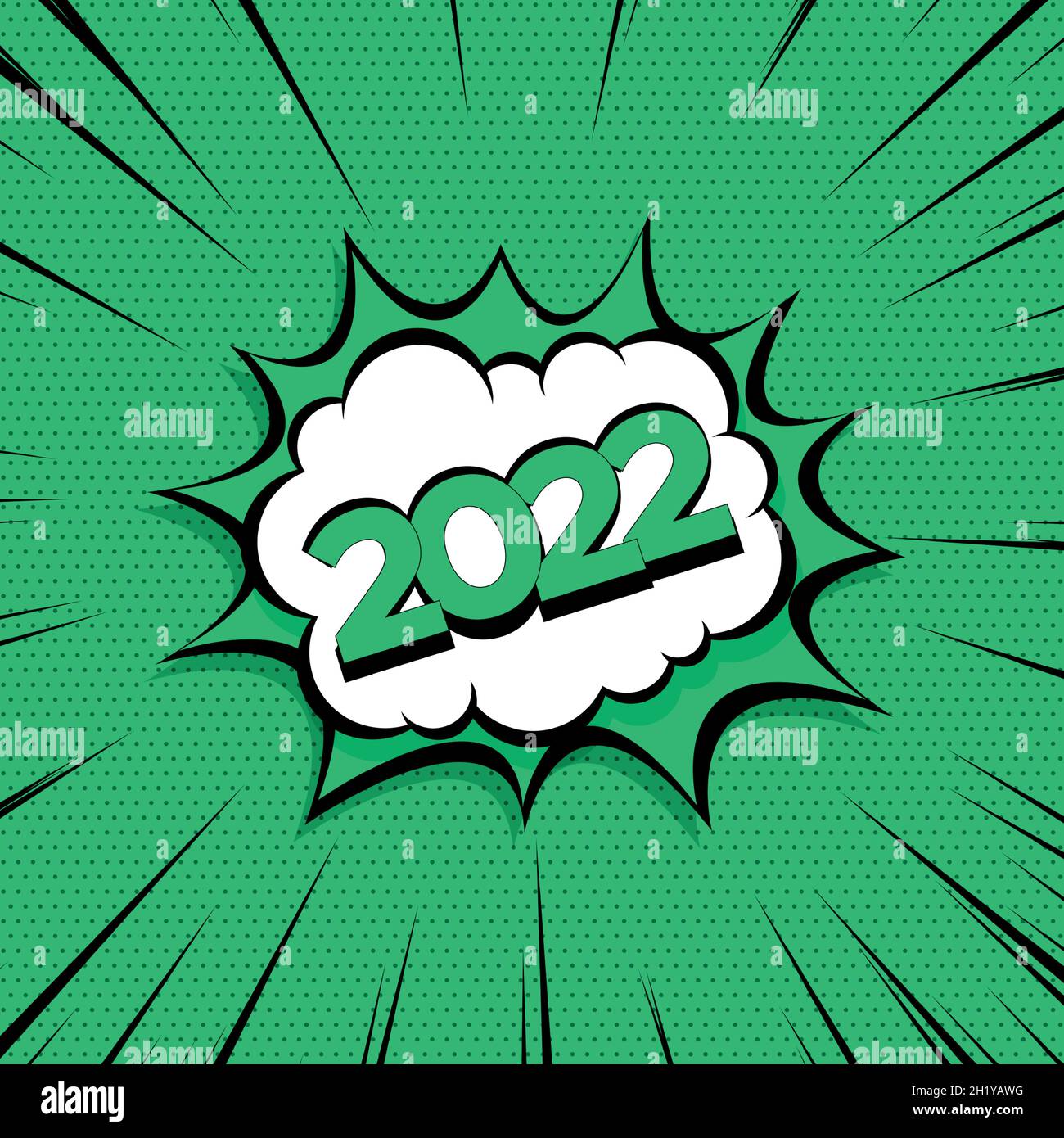 Colorful Web Template Comic Zoom New Year 2021 - Vector illustration Stock Vector