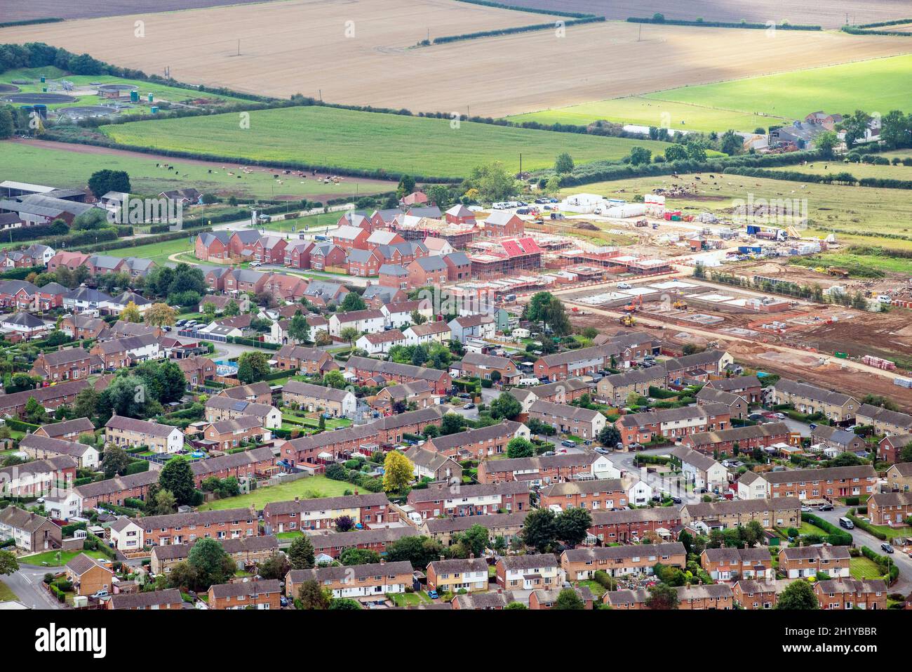 Aerial Image of Keyworth in Nottinghamshire England UK Stock Photo