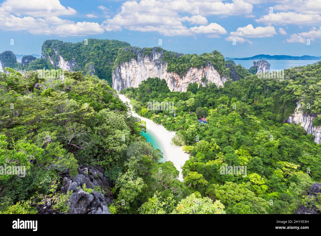 Koh Hong island view point to Beautiful scenery view 360 degree at Krabi province, Thailand. Stock Photo