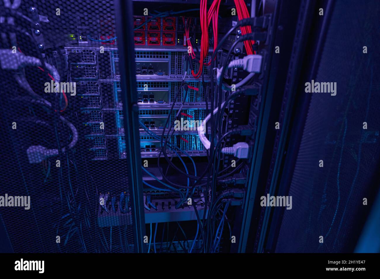 Photo of hardware in internet data center room Stock Photo - Alamy
