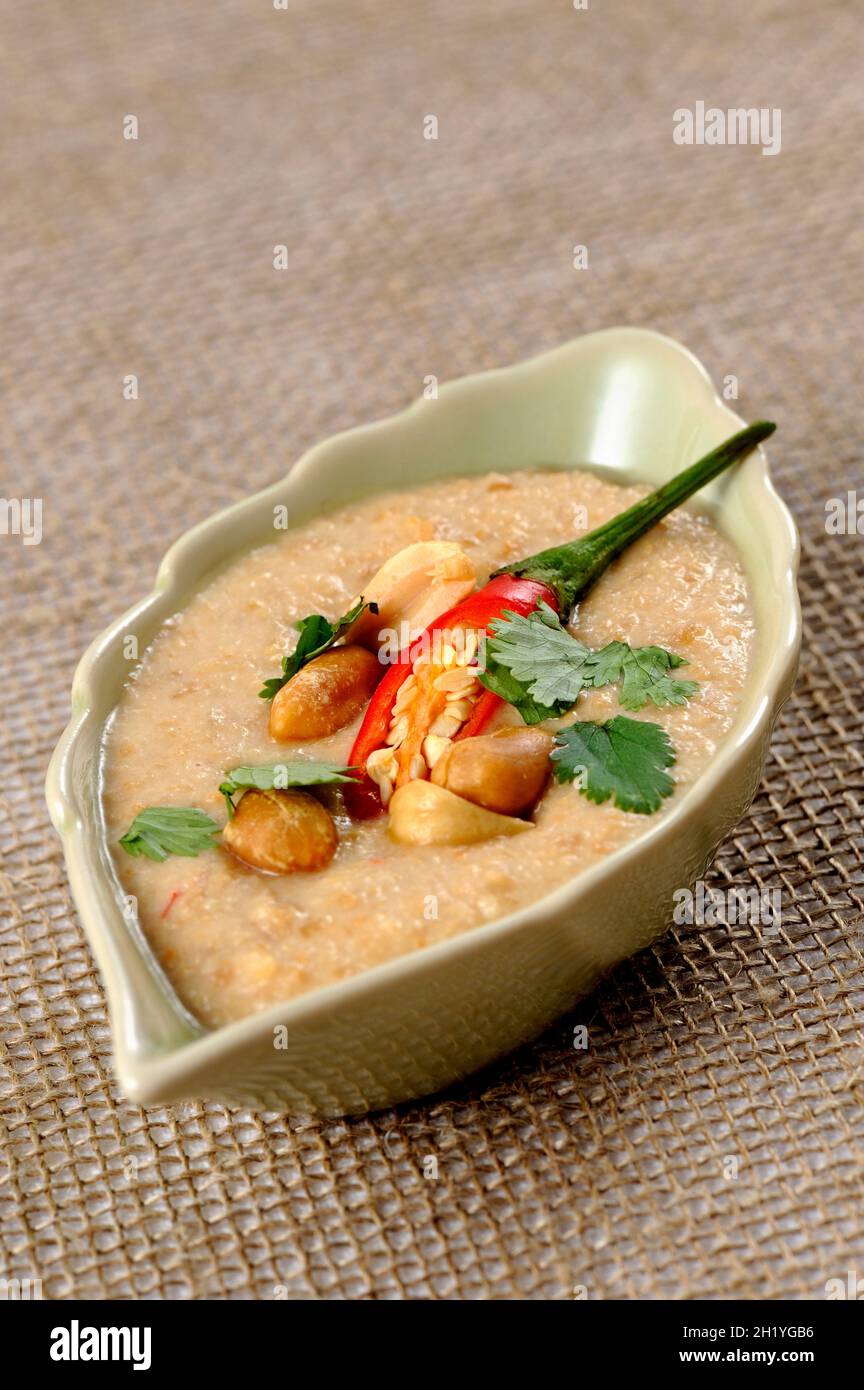 Peanut sauce with chilli and coriander Stock Photo Alamy