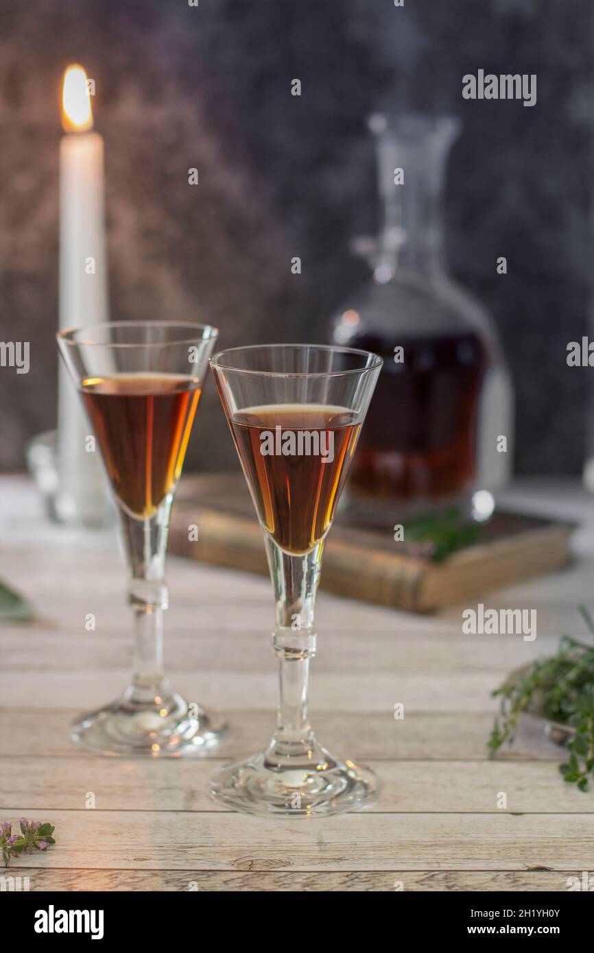 Two liqueur glasses hi-res stock photography and images - Alamy