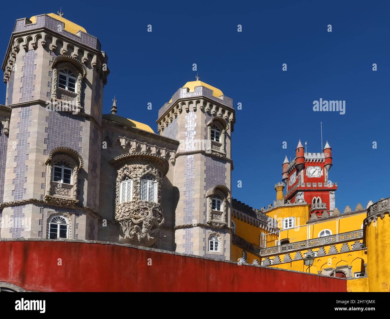 Colorful Pena palace in Sintra in Portugal Stock Photo