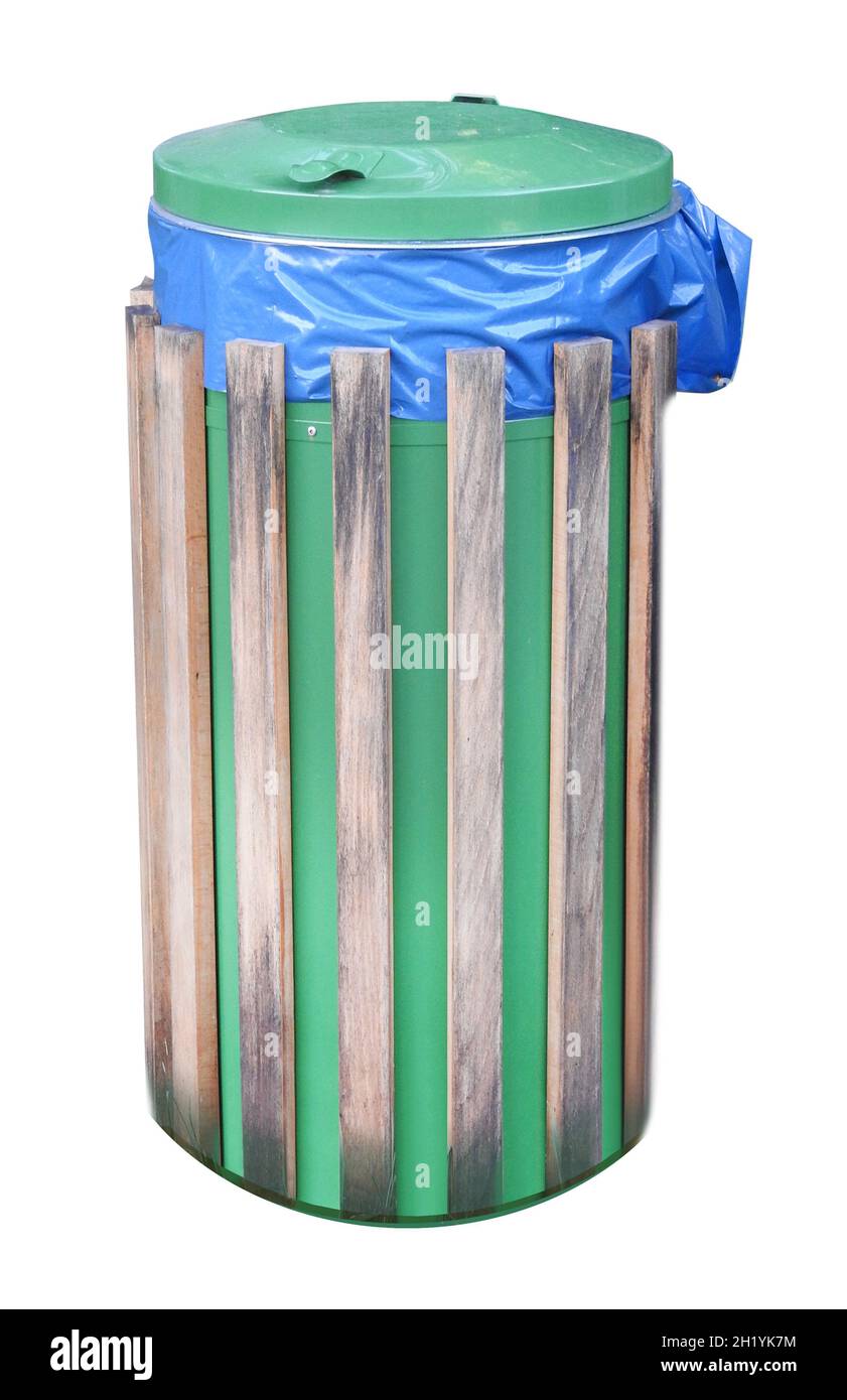 A big trash bin isolated on white background Stock Photo Alamy