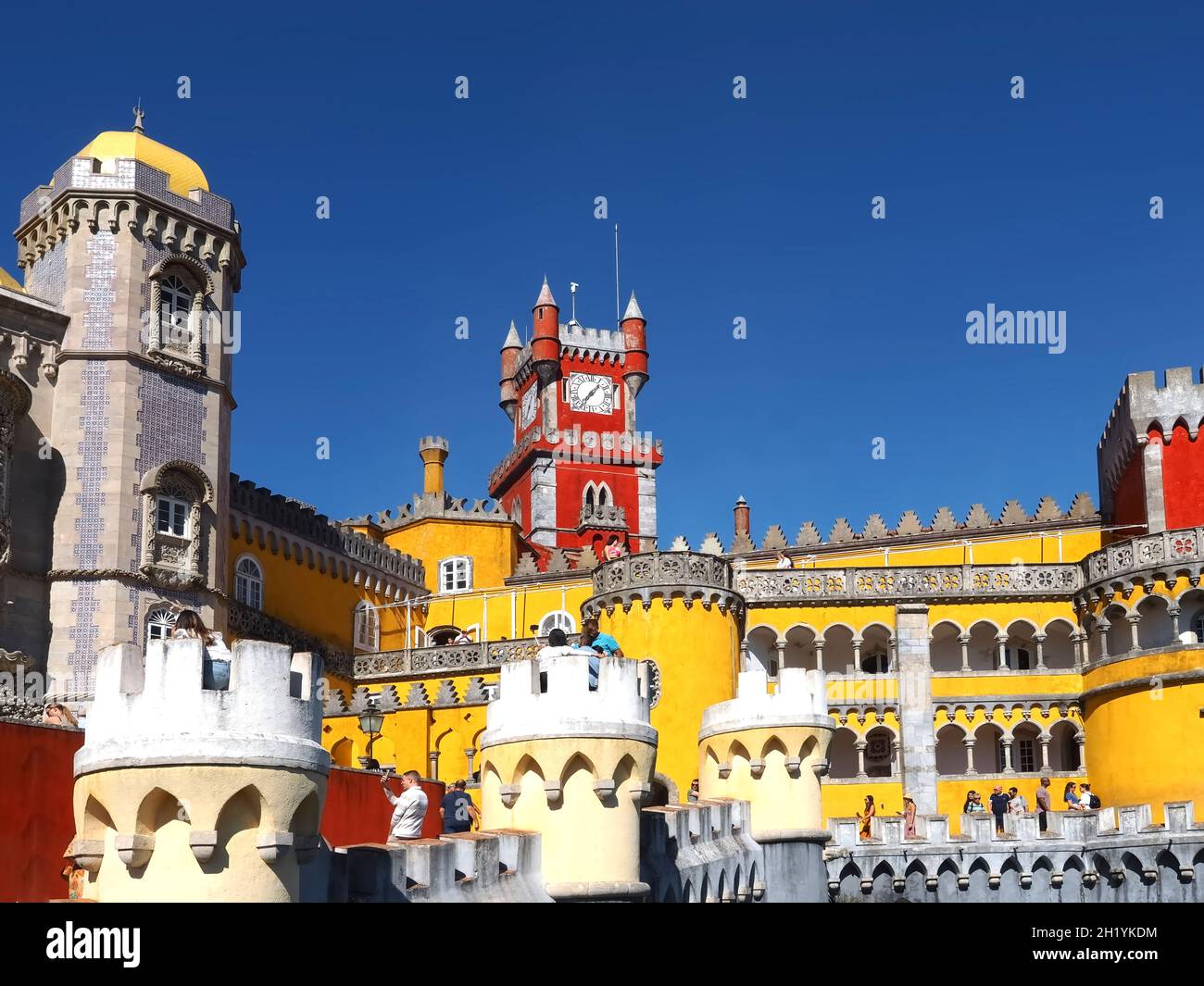 Colorful Pena palace in Sintra in Portugal Stock Photo