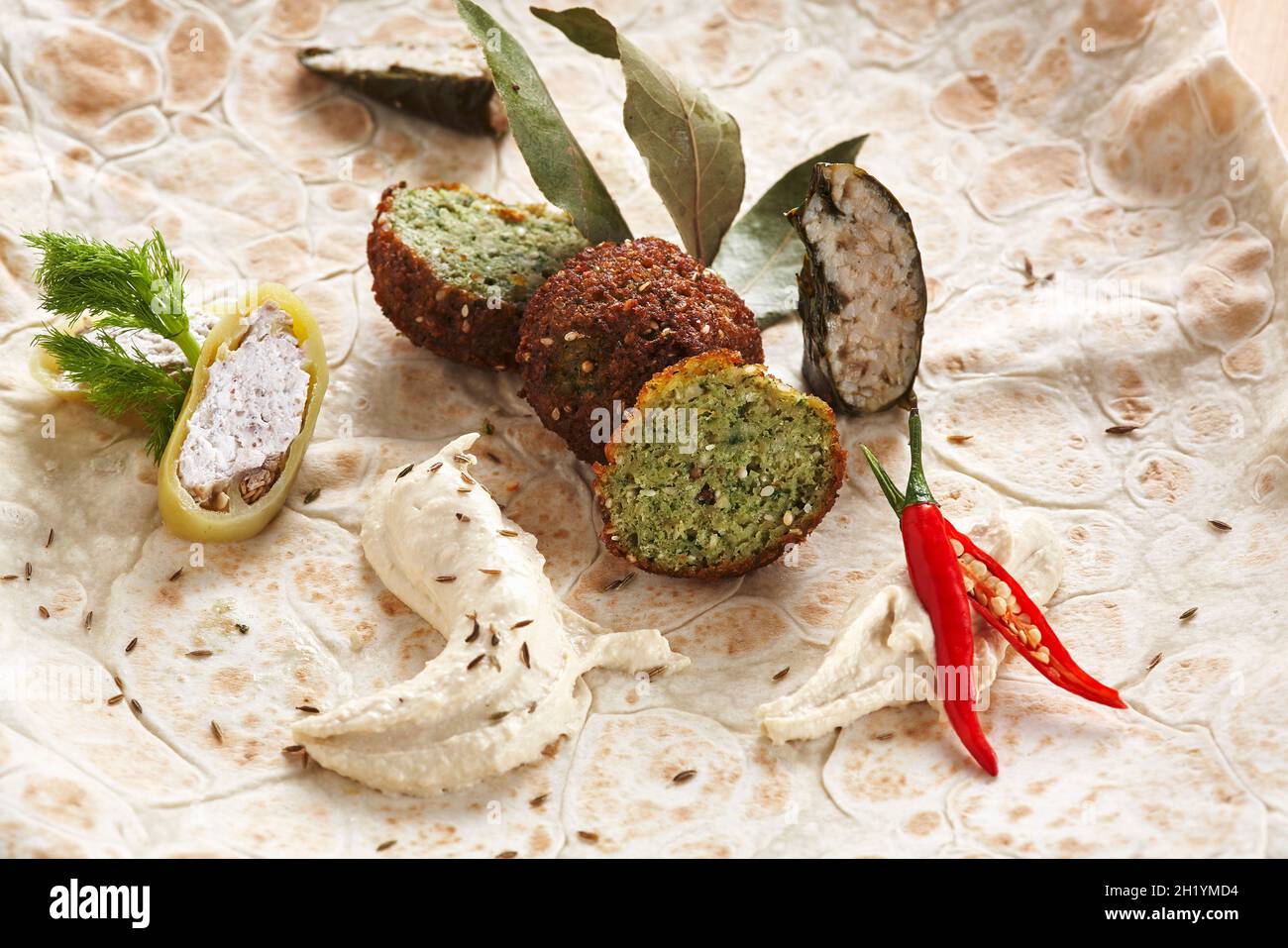 Falafel flatbread flat bread hires stock photography and images Alamy
