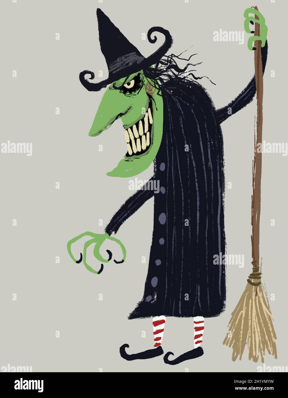 evil wicked witch illustration Stock Photo