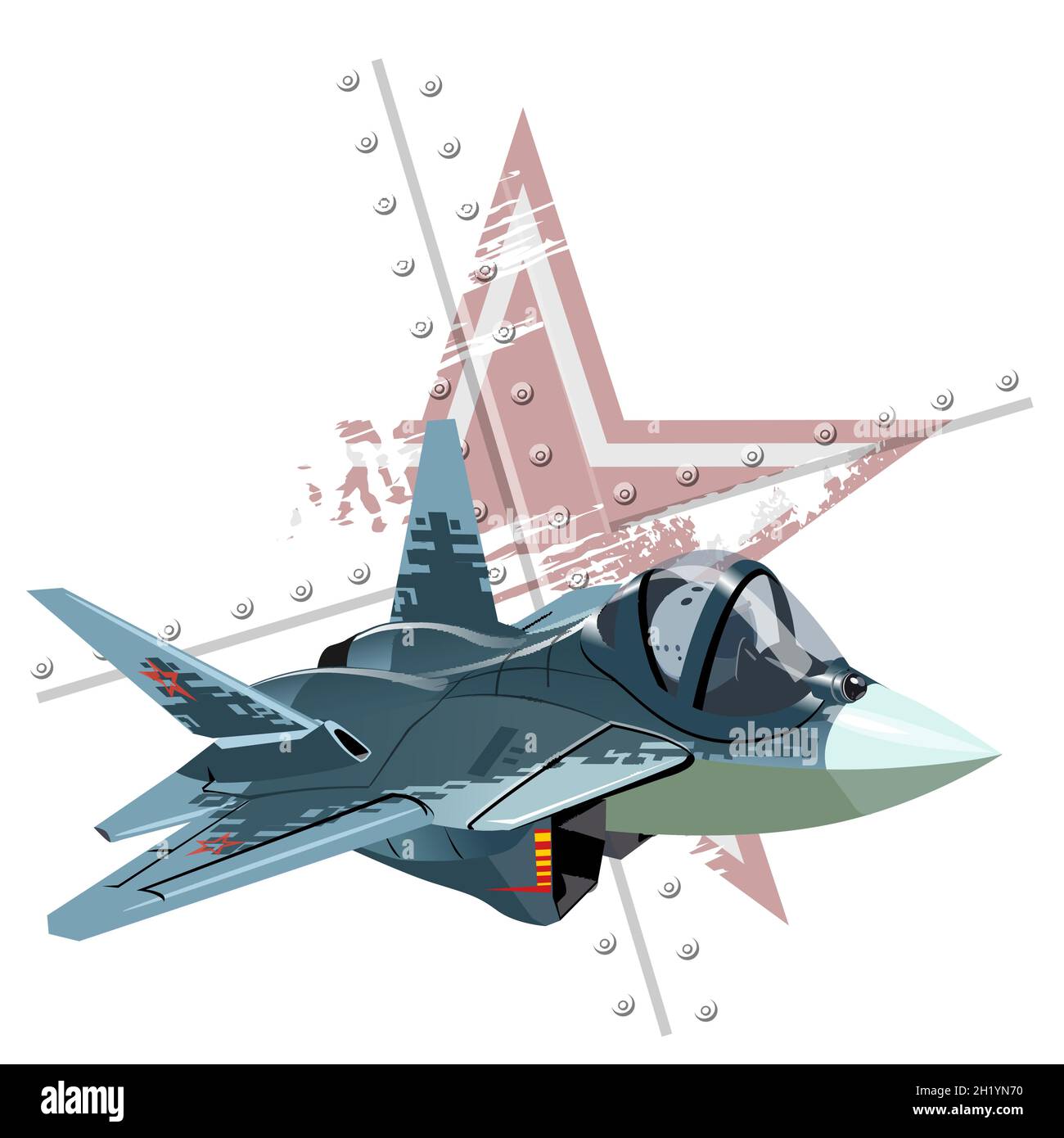 Vector Cartoon Fighter Plane. Available EPS-10 vector format separated by groups and layers for easy edit Stock Vector