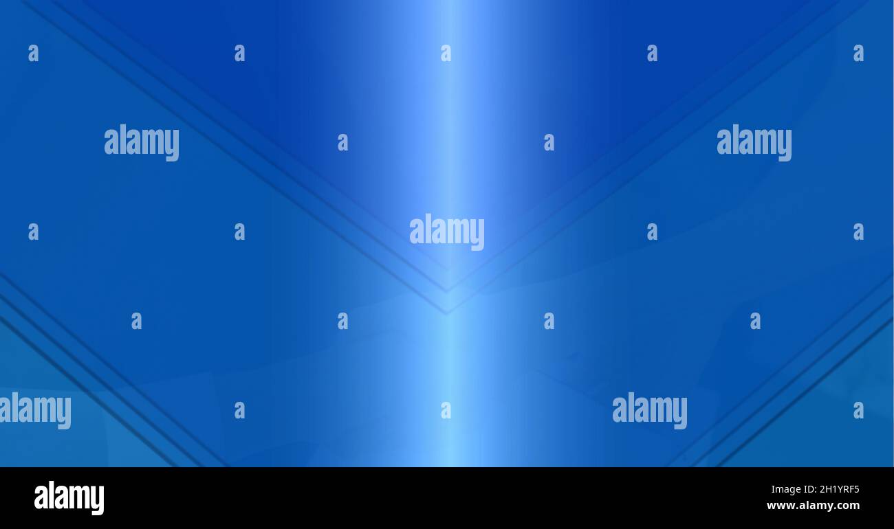 Composition of glowing light and multiple blue arrows Stock Photo