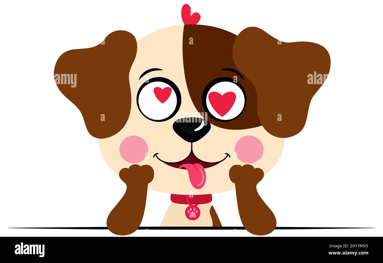 Love dog peeking isolated on white Stock Photo Alamy