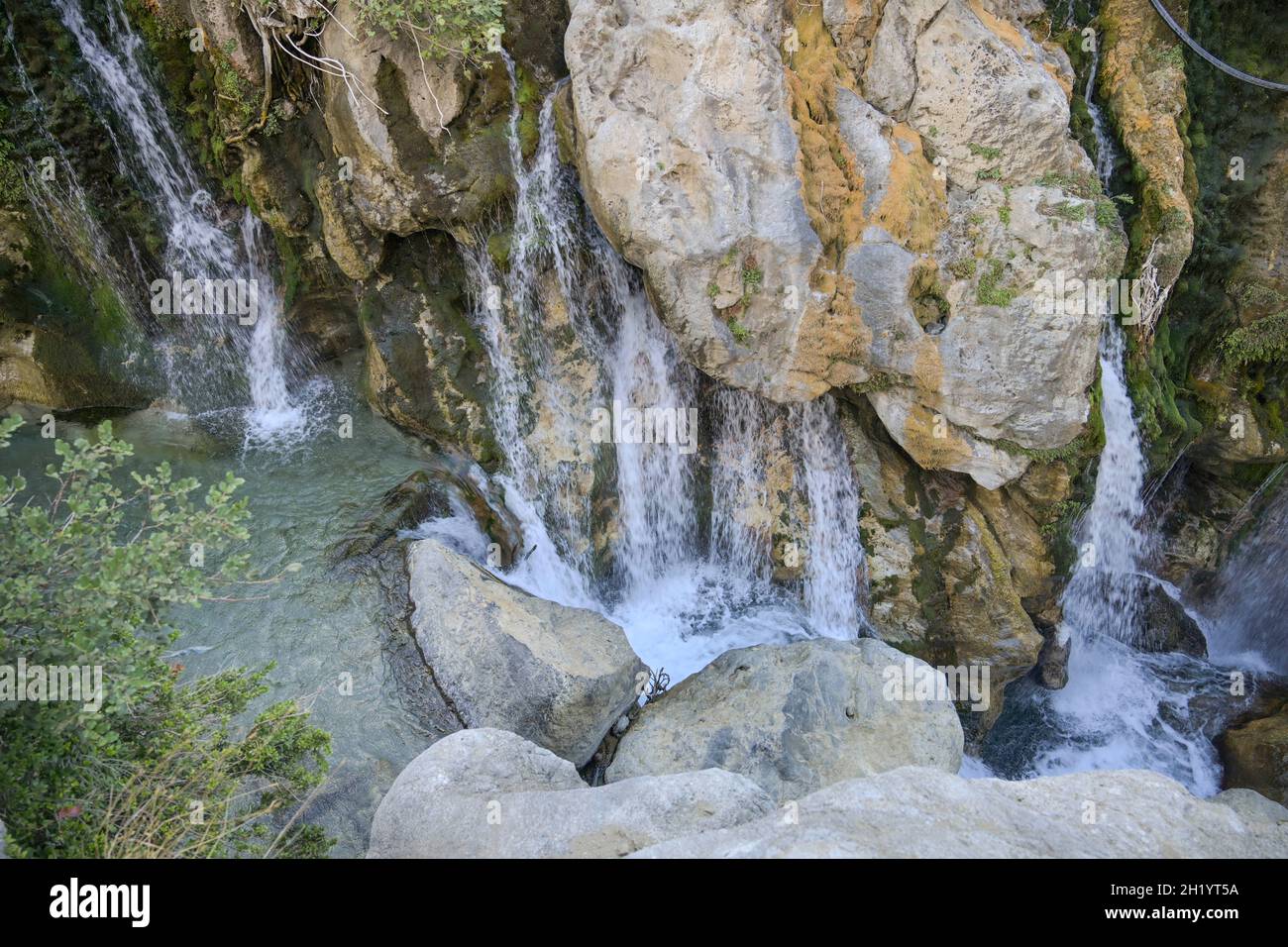 Wasserfall, Kourtaliotiko-Schlucht, Kreta, Griechenland Stock Photo