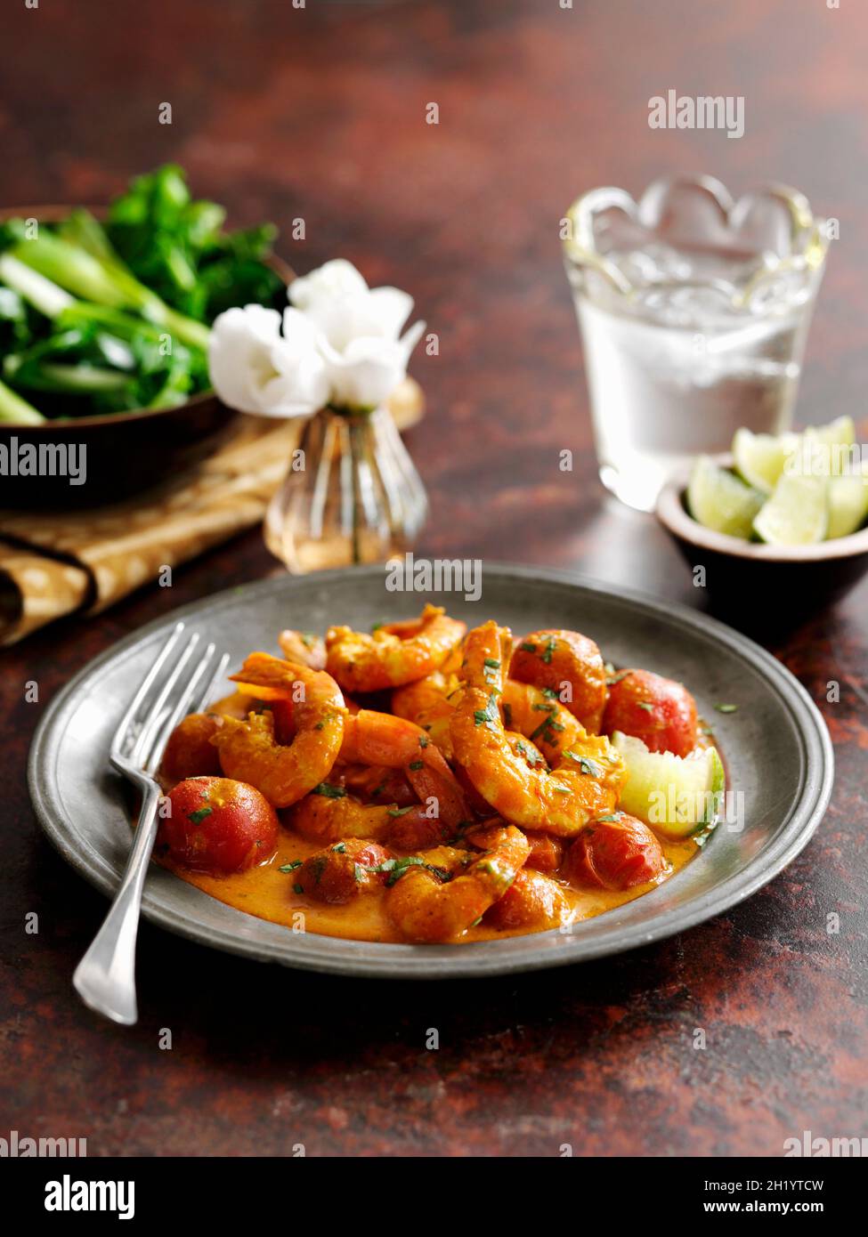 Southern Indian prawn curry Stock Photo