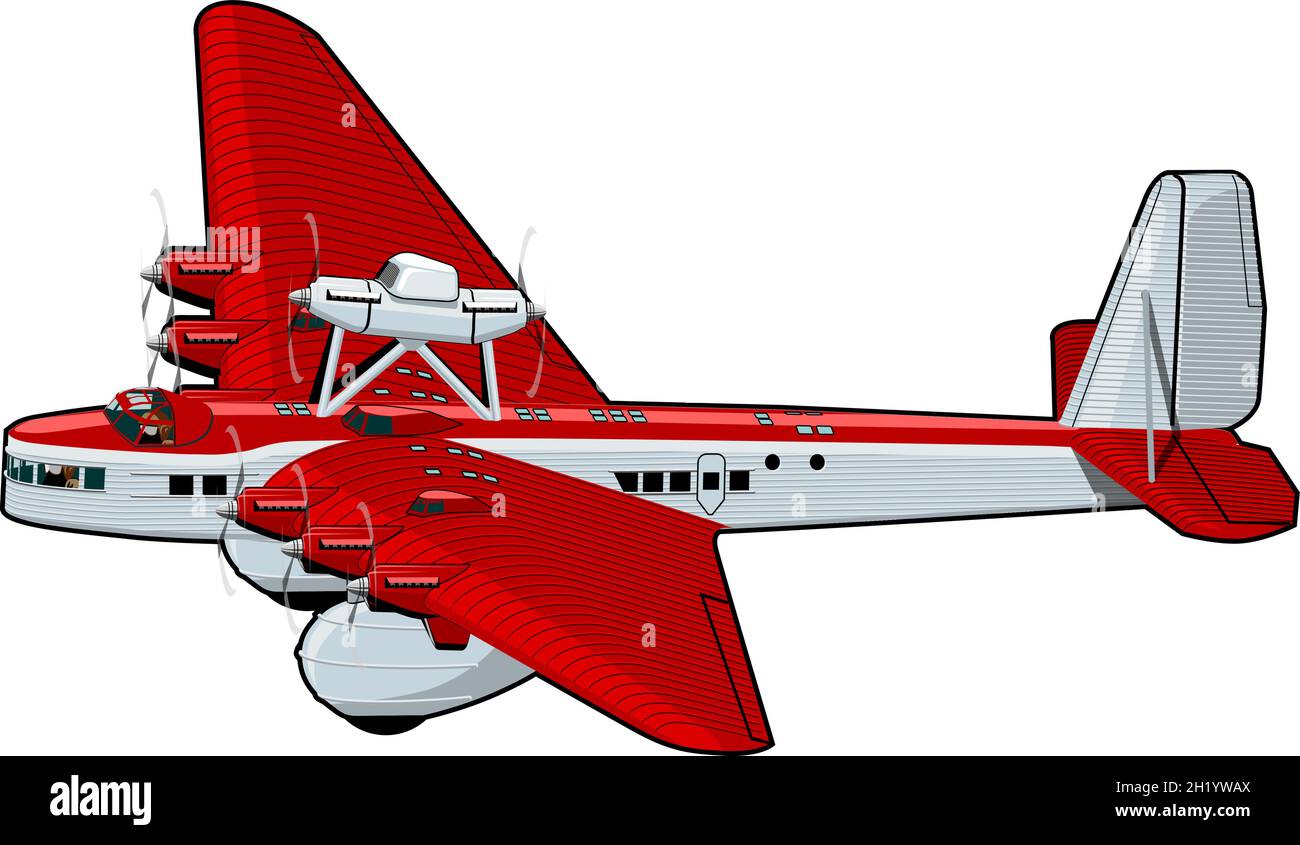 Vector Cartoon Plane. Available EPS-10 vector format separated by groups and layers for easy edit Stock Vector
