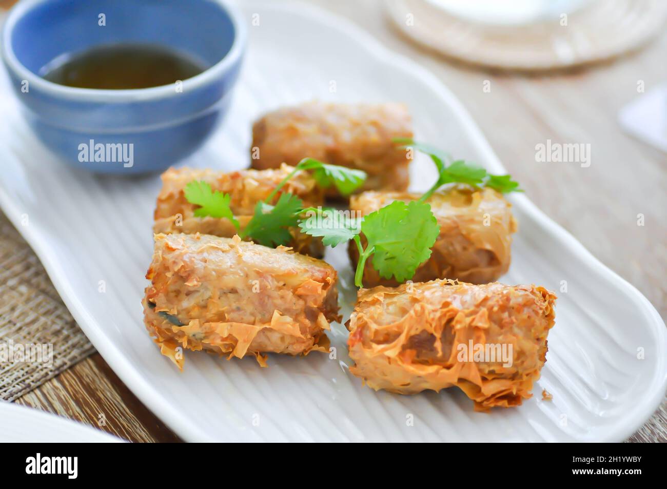 rolls or fried crab roll, deep fried crab roll or hoi cho or fried