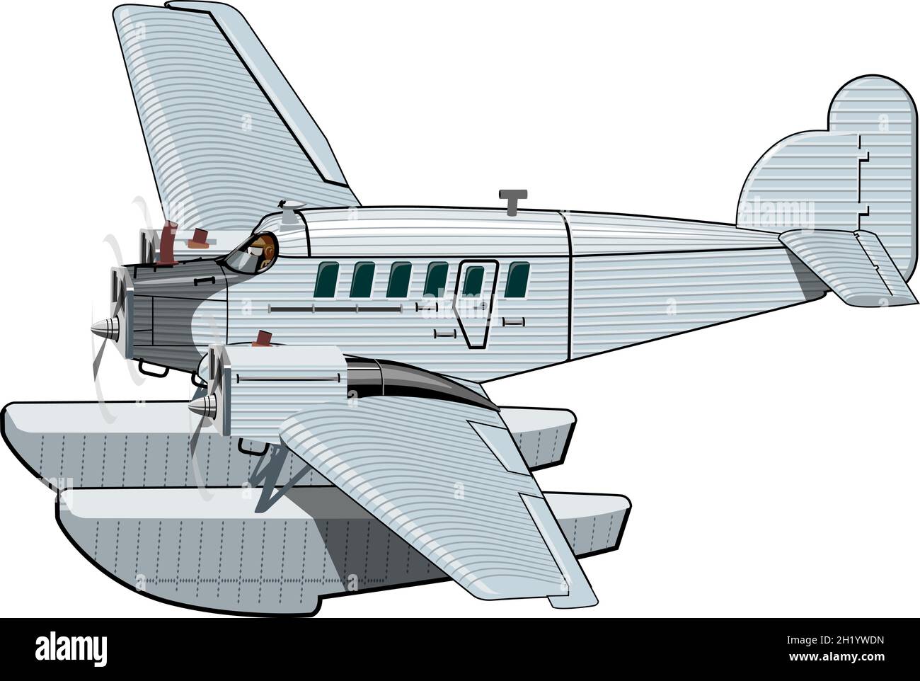 Vector Cartoon Plane. Available EPS-10 vector format separated by groups and layers for easy edit Stock Vector