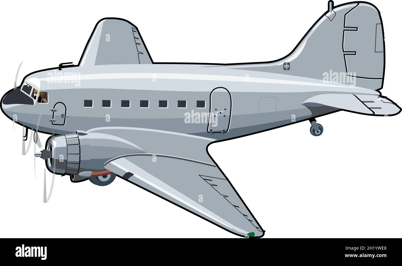 Vector Cartoon Plane. Available EPS-10 vector format separated by groups and layers for easy edit Stock Vector