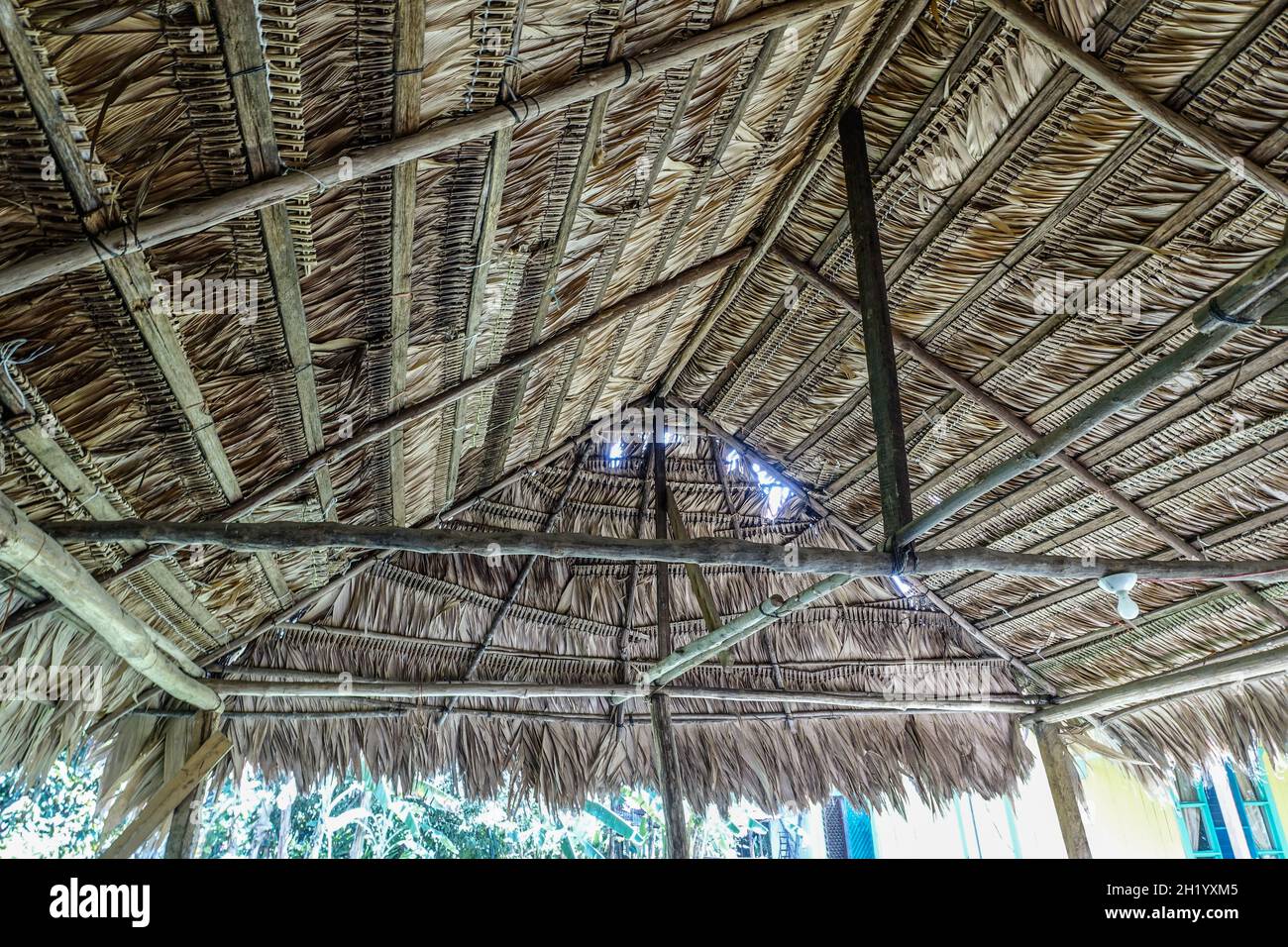 Thatched roof in Suretka, Costa Rica. Stock Photo
