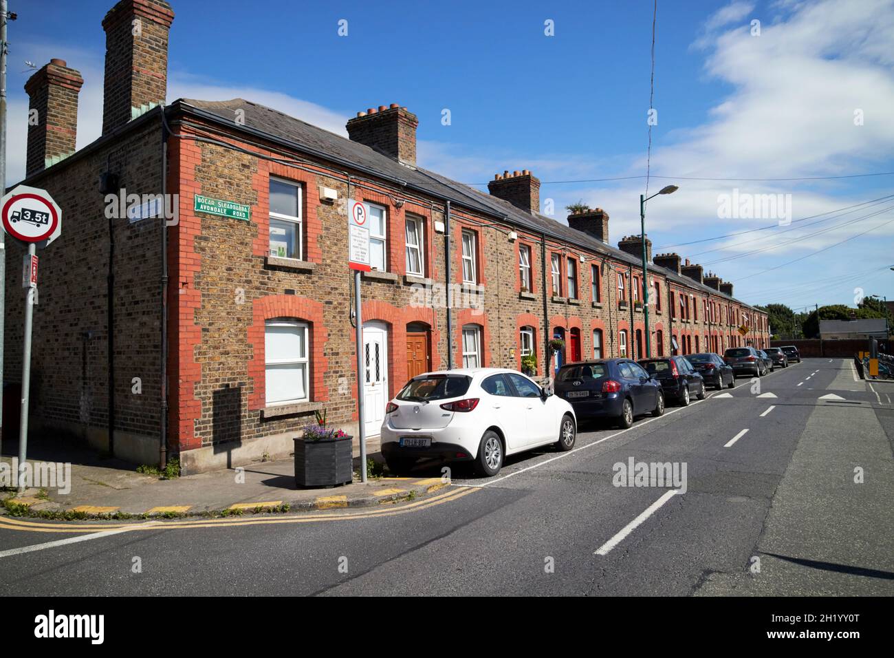 1920s two up two down terraced houses on avondale road phibsboro dublin, republic of ireland Stock Photo