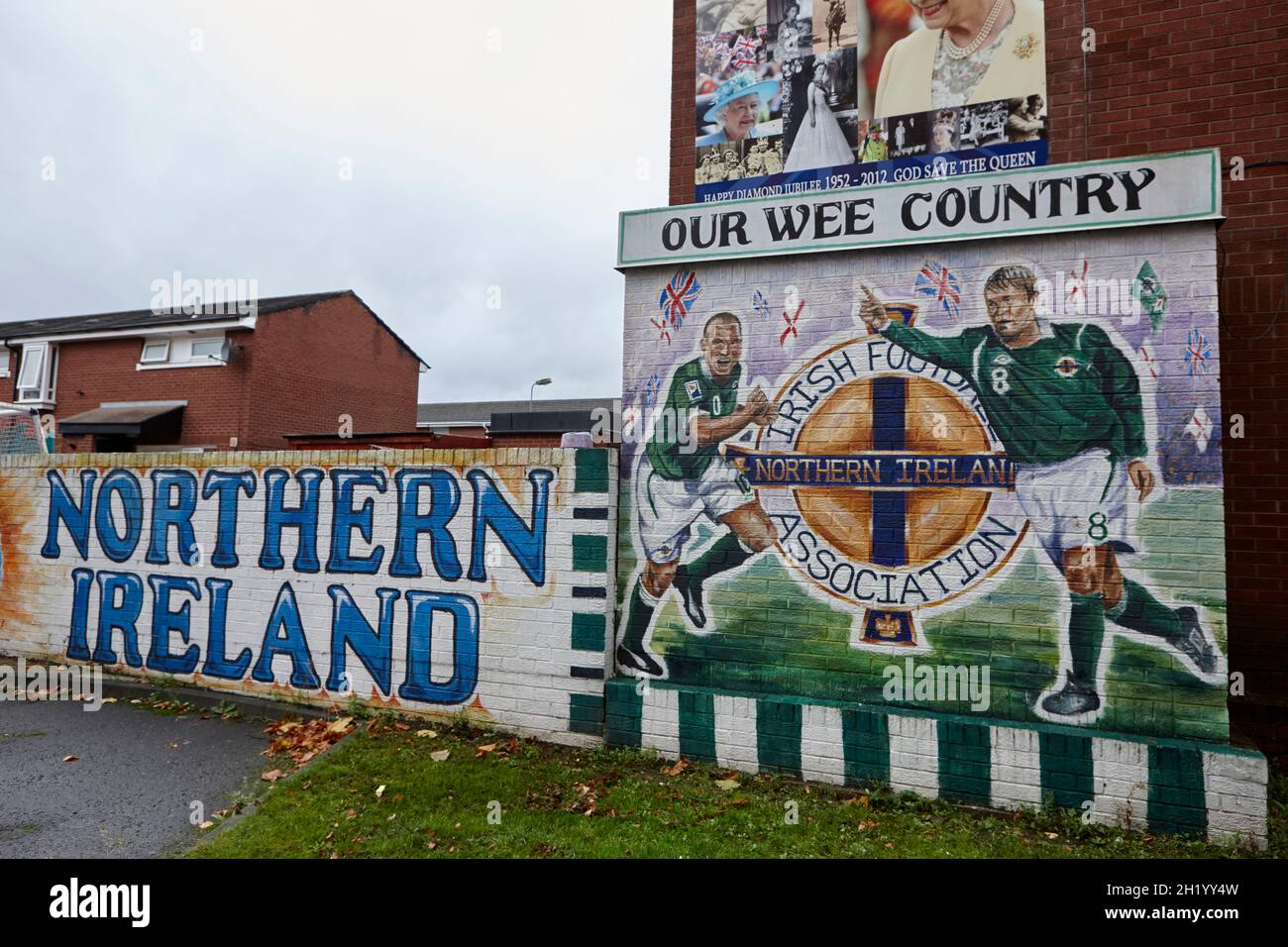 northern ireland football team mural our wee country sandy row belfast northern ireland Stock Photo