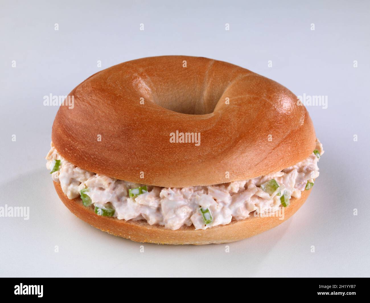 Tuna salad on bagel Stock Photo Alamy