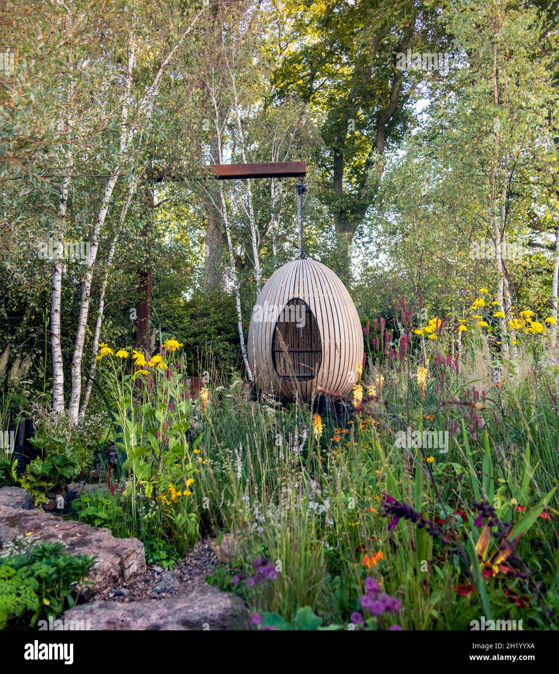 The Yeo Valley Organic Garden at the Chelsea flower show 2021 in London, UK. Stock Photo