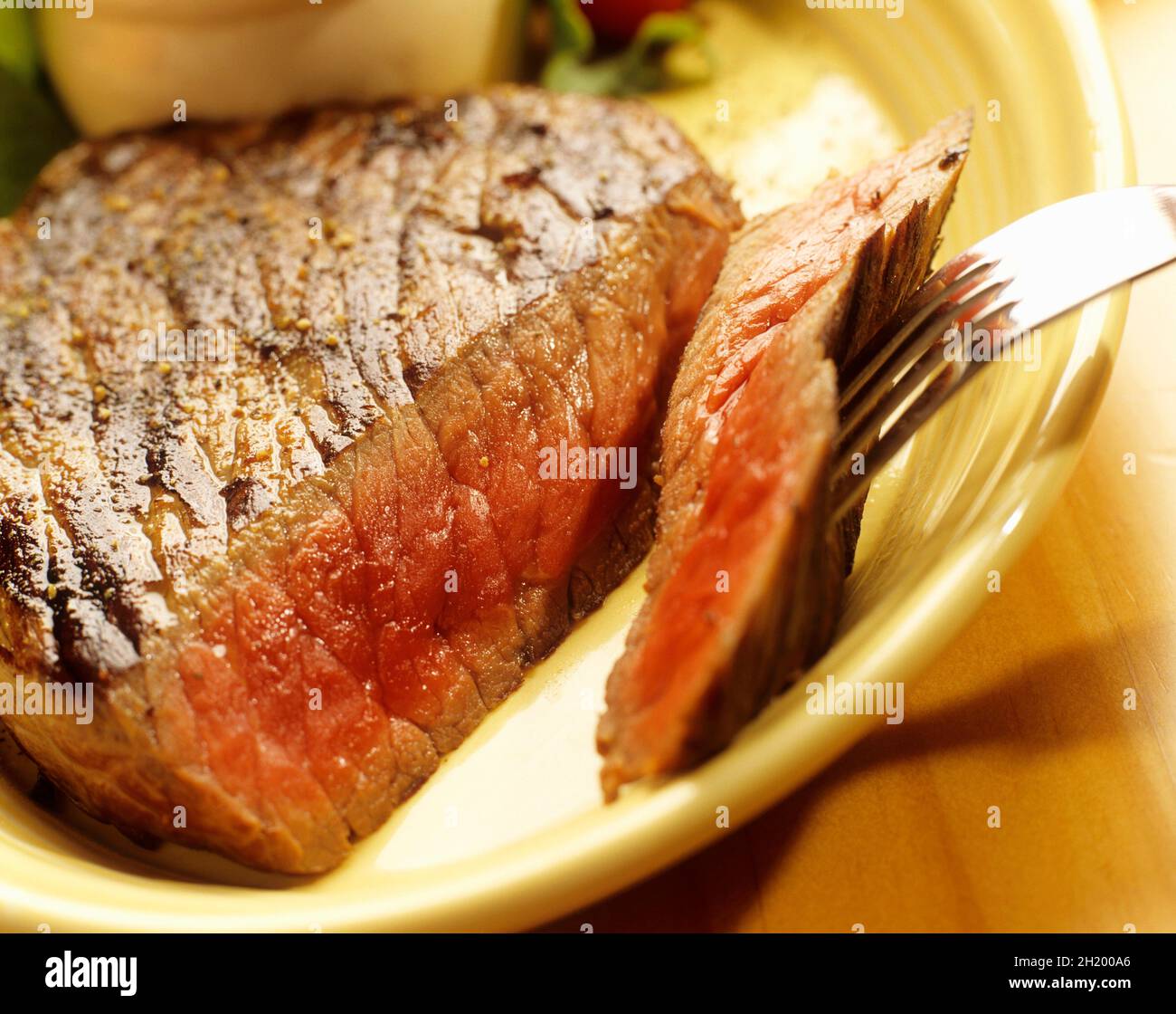 Rare beef steak, sliced Stock Photo Alamy