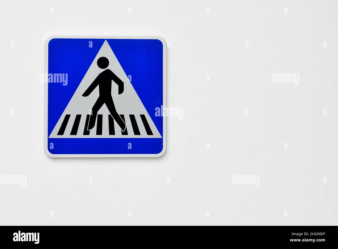Traffic Sign - Pedestrian Crossing - On white background Stock Photo ...