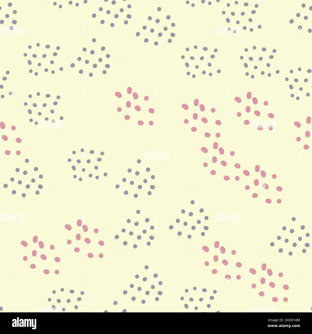 Objects With Dots Abstract contemporary modern trendy seamless patterns. Hand drawn ...