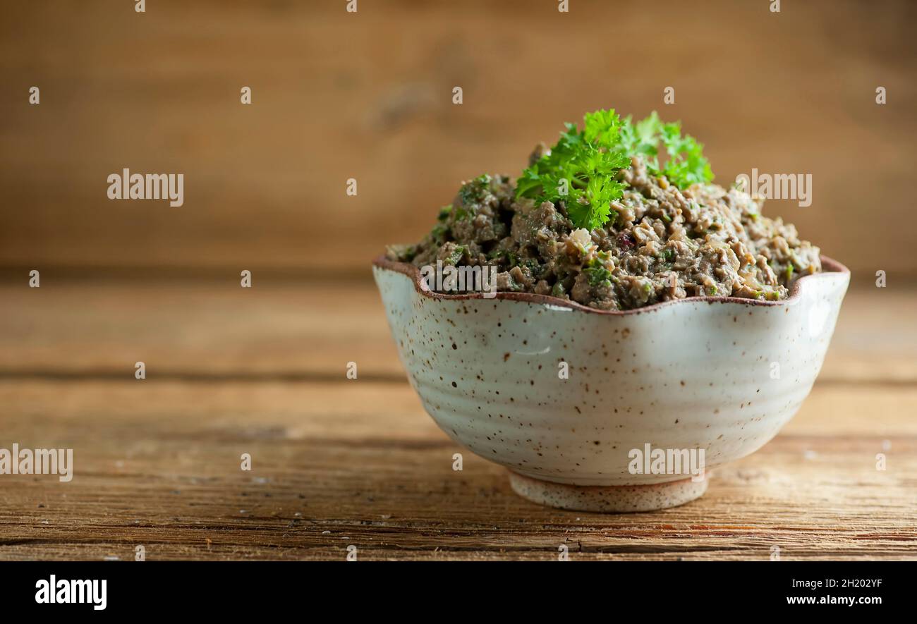 Chicken liver pate Stock Photo - Alamy