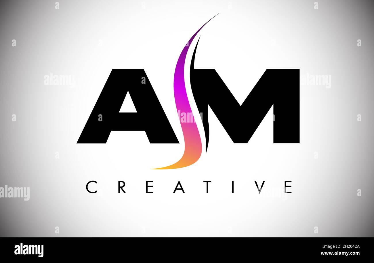 AM Letter Logo Design with Creative Shoosh and Modern Look Vector ...
