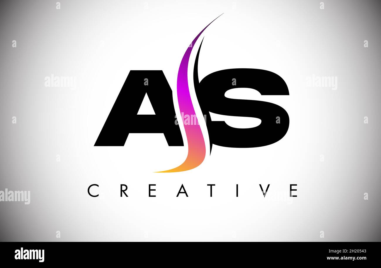 AS Letter Logo Design with Creative Shoosh and Modern Look Vector ...