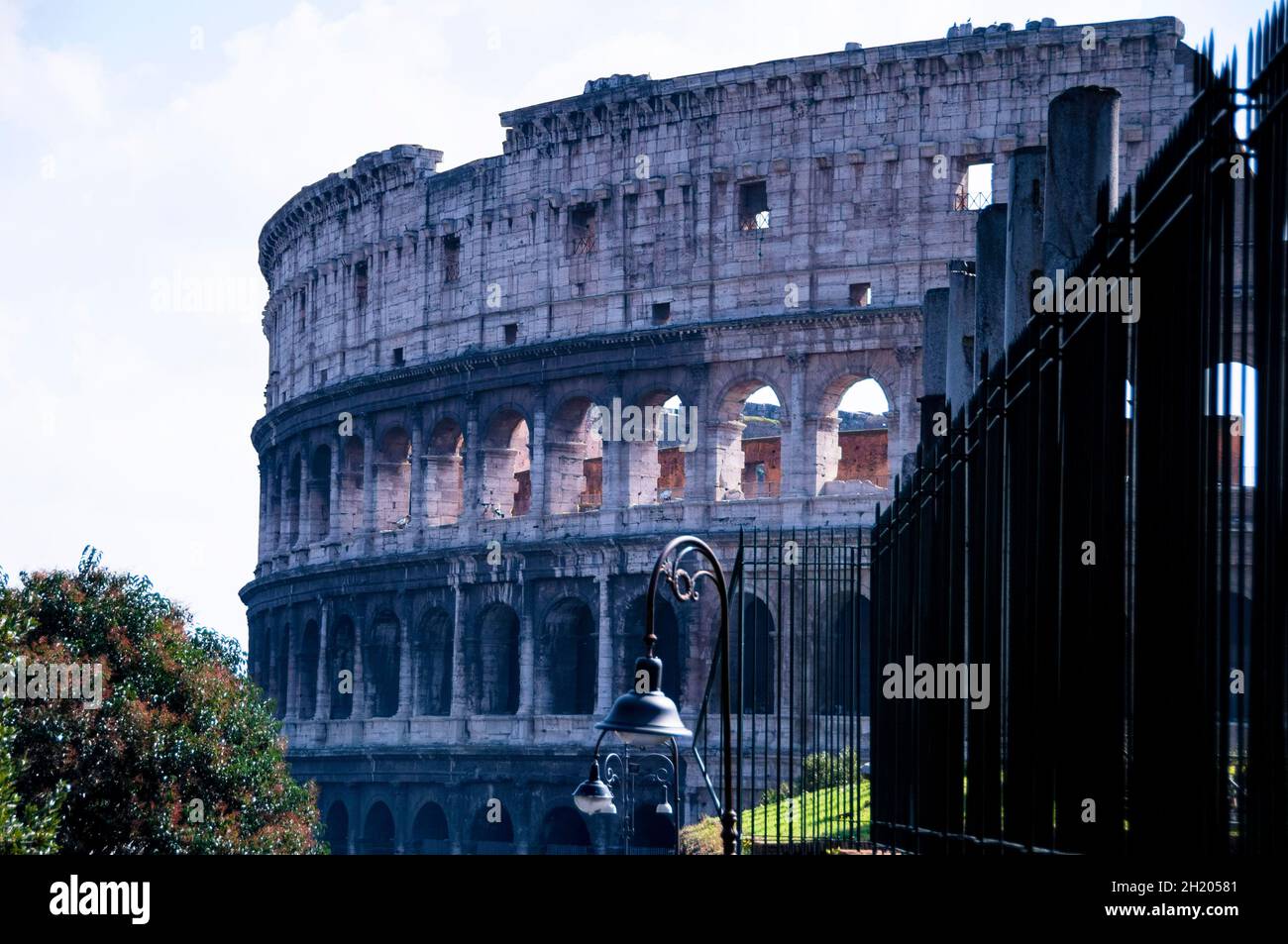 Symbol of Rome and late antiquity, the Roman Colosseum, Italy. Stock Photo