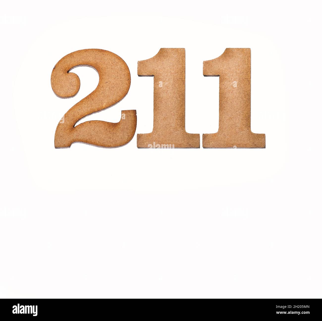 Number 211 Piece of wood isolated on white background Stock Photo Alamy